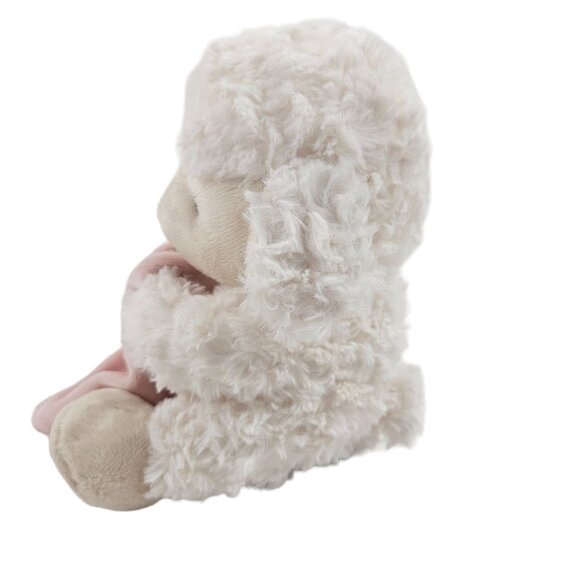 Demdaco Lamb Plush Sings Pink Blanket Embroidered Cross Jesus Loves Me Sheep - Picture 5 of 9